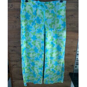 Lilly Pulitzer Pants Vintage 60s Wavy Tulips in Blueberry‎ Patch White Label
